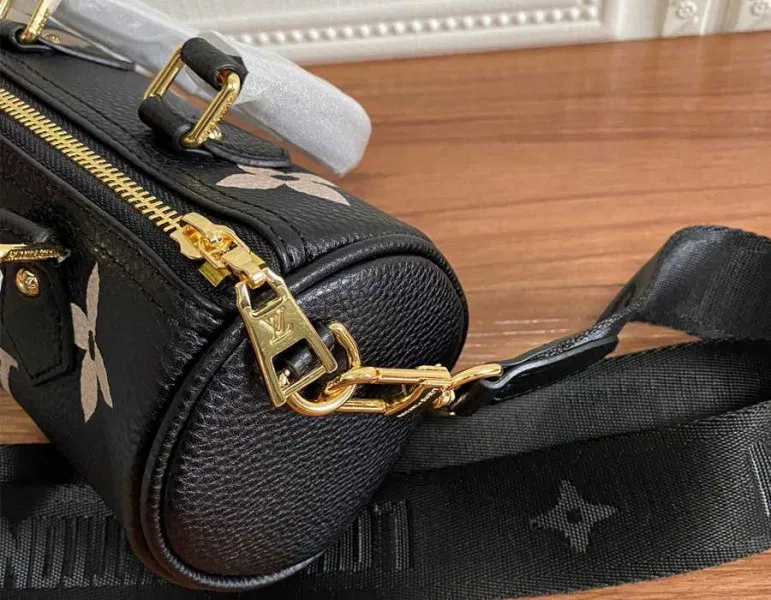 Louis Vuitton Monogram Empreinte Papillon BB Bag In Black And Beige — image 9