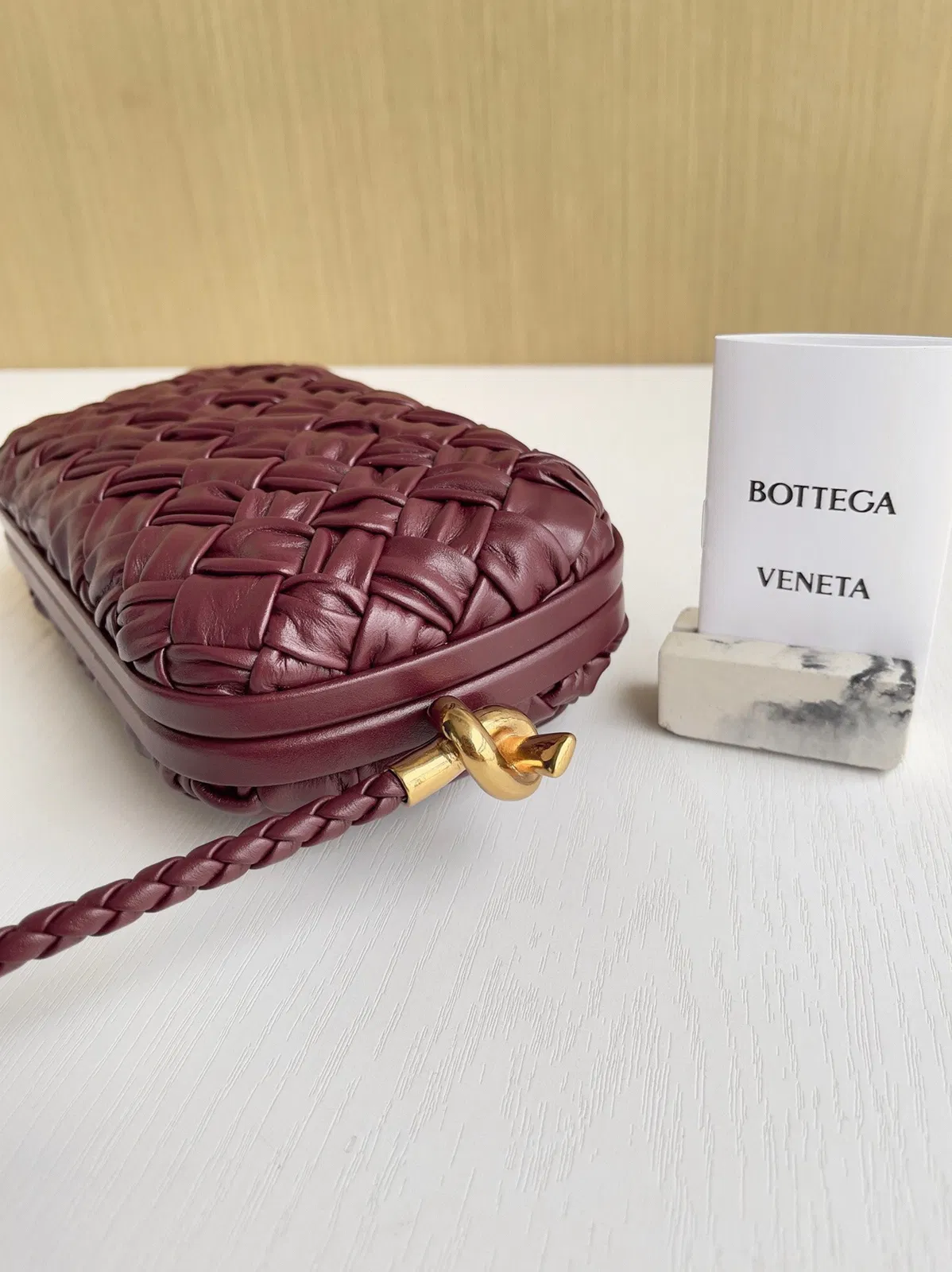 Bottega Veneta Knot Minaudiere On Strap Barolo Foulard Intreccio — image 5