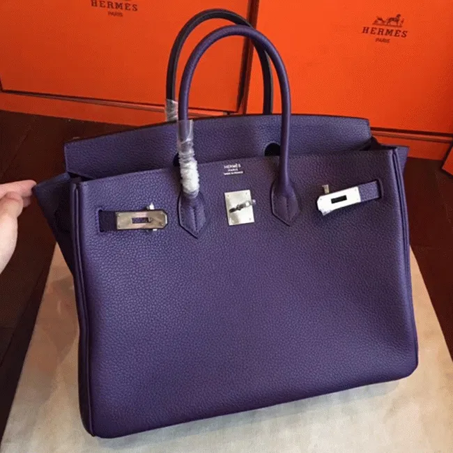 Iris Tone Hermes Birkin 35CM Designer Handbag — image 4