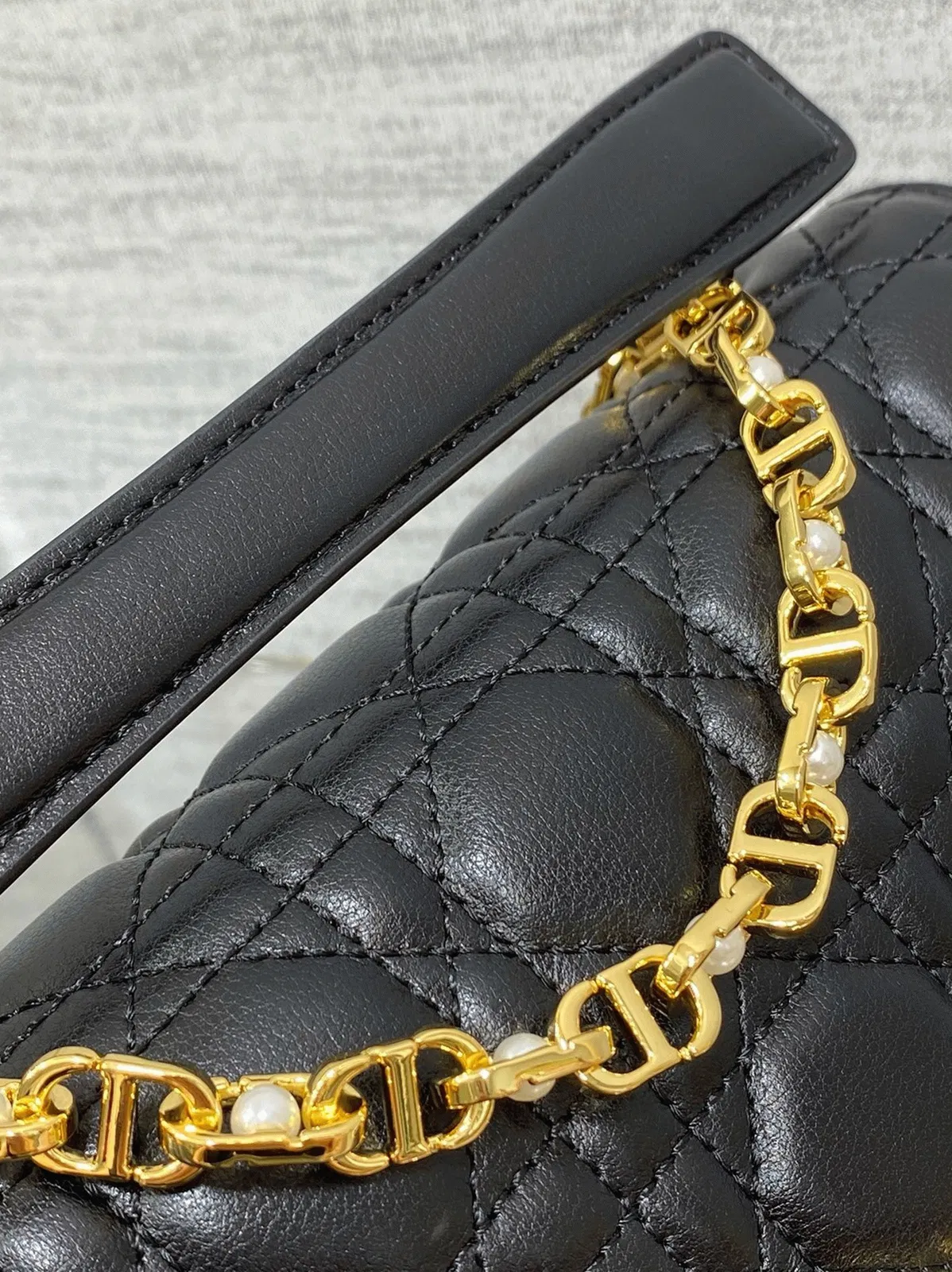 Dior Small Jolie Top Handle Bag in Black Cannage Calfskin — image 9