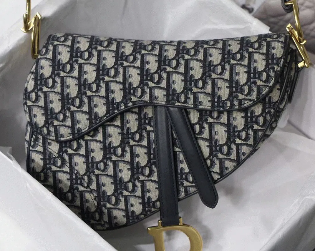 Dior Saddle Bag Knockoff in Blue Dior Oblique Jacquard — image 2
