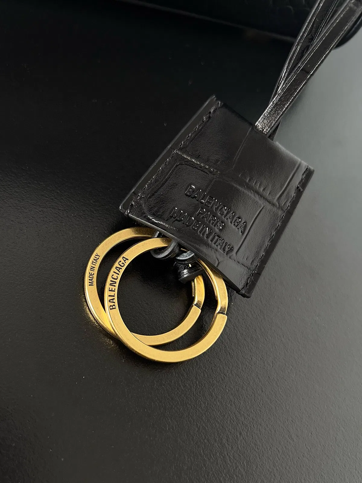 Knockoff Balenciaga Rodeo Mini Bag Black Crocodile Embossed Calfskin — image 2