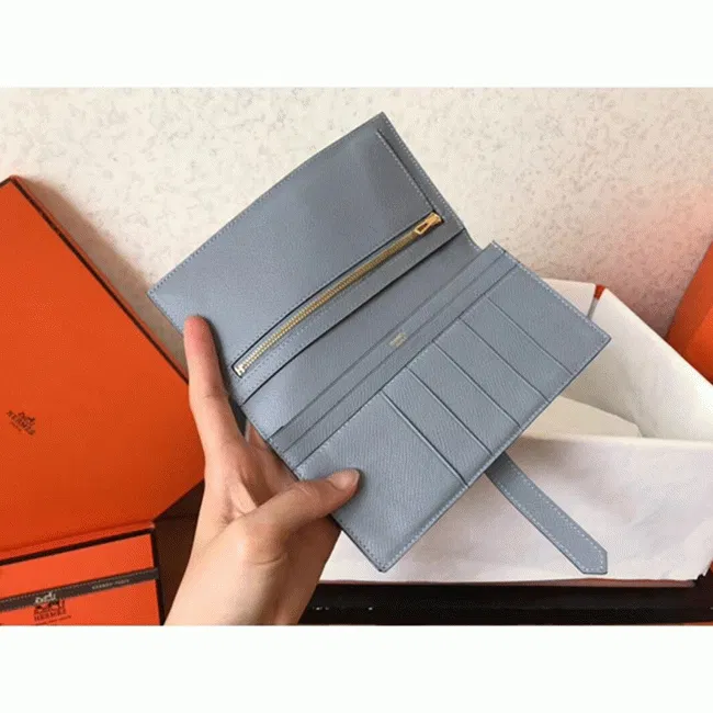 Blue Lin Epsom Hermes Bearn Wallet — image 5