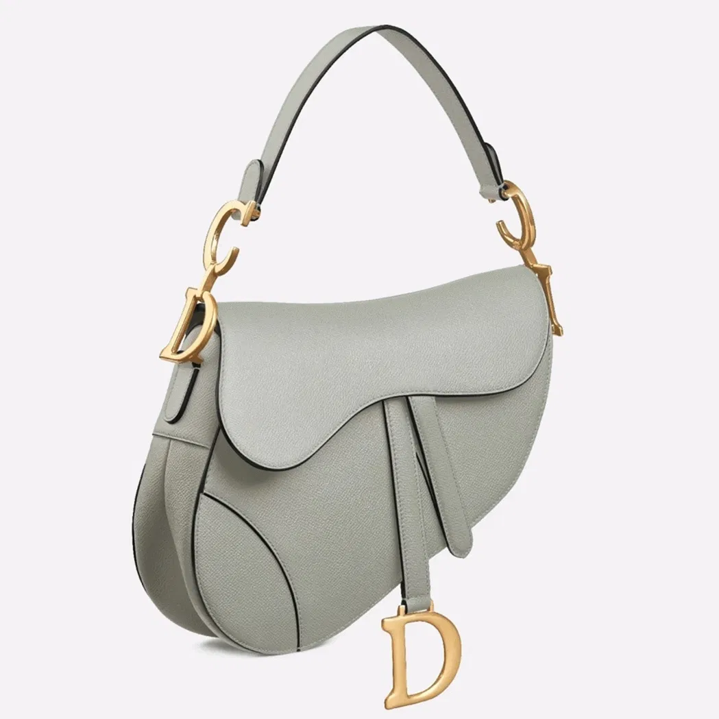 Dior Saddle Bag in Gray Grained Calfskin