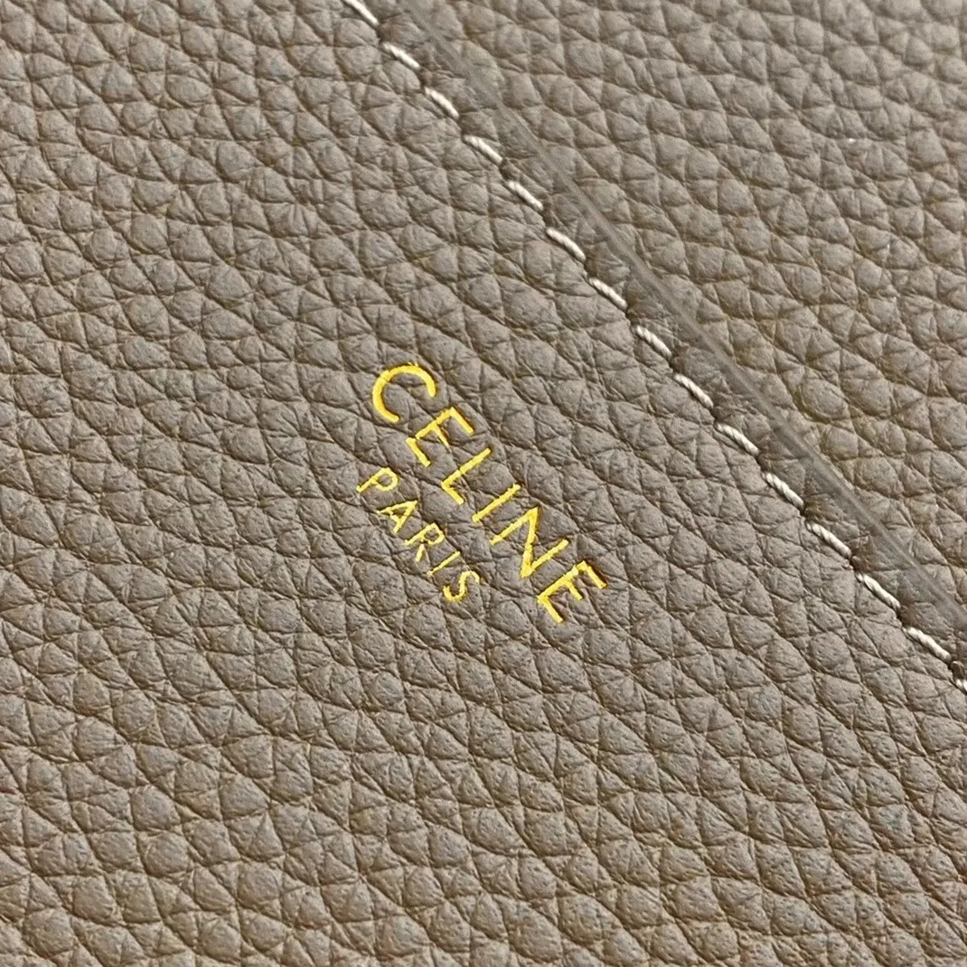 Top Quality Celine Sangle Bucket Bag In Taupe Grained Calfskin — image 6