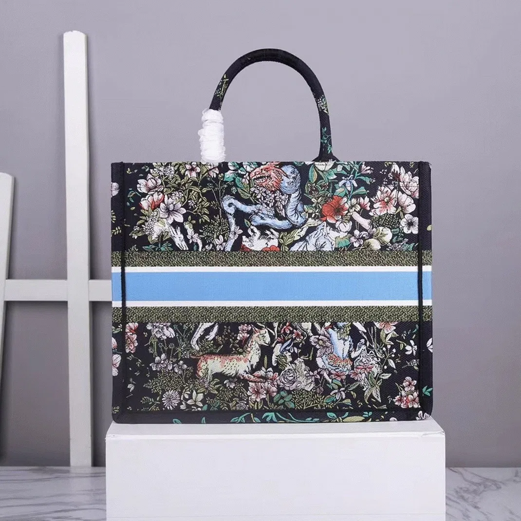 Dior Large Book Tote Bag in Blue D-Constellation Embroidery — image 9