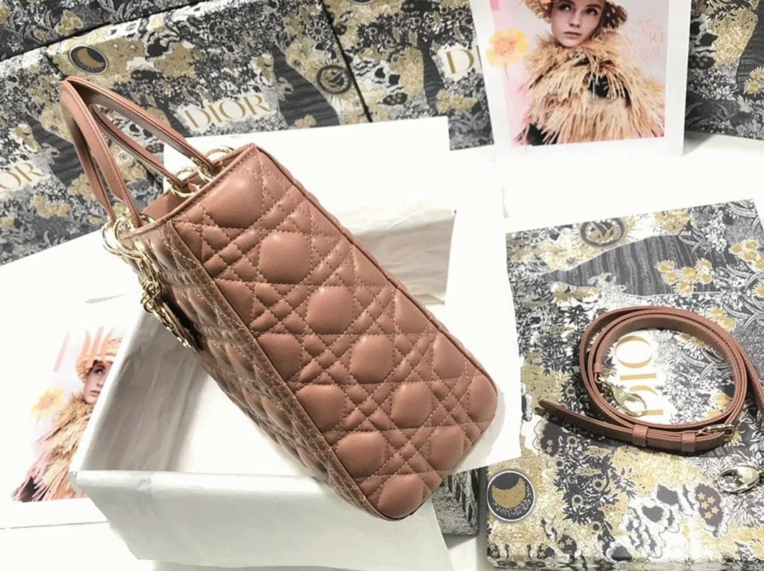 Dior Lady Dior Large Bag Imitation in Blush — image 3