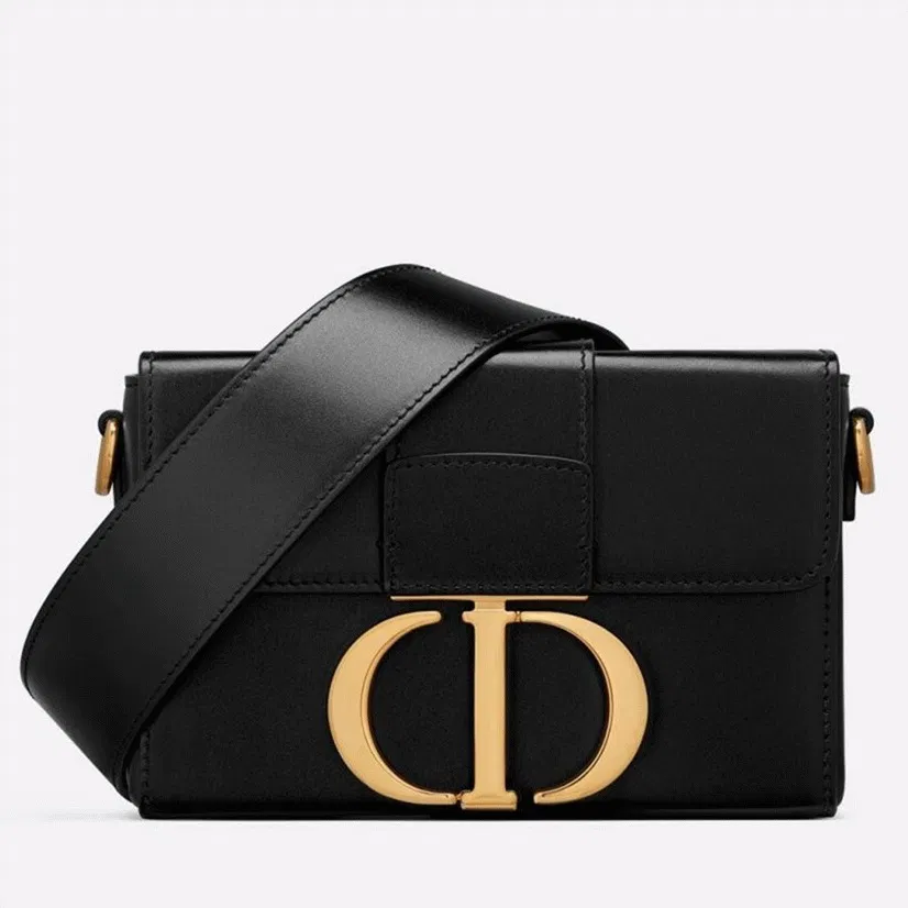 Dior 30 Montaigne Box Bag in Black Box Calfskin