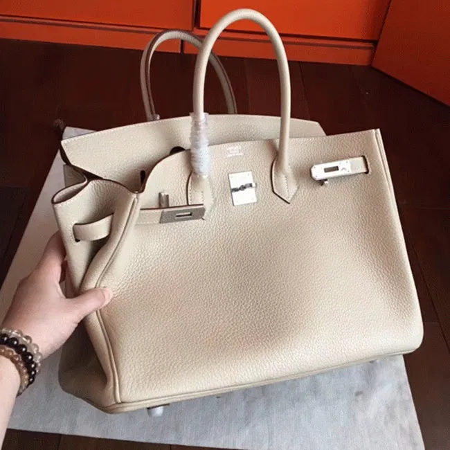 Ivory Hermes Birkin 35CM Classy Handbag — image 6
