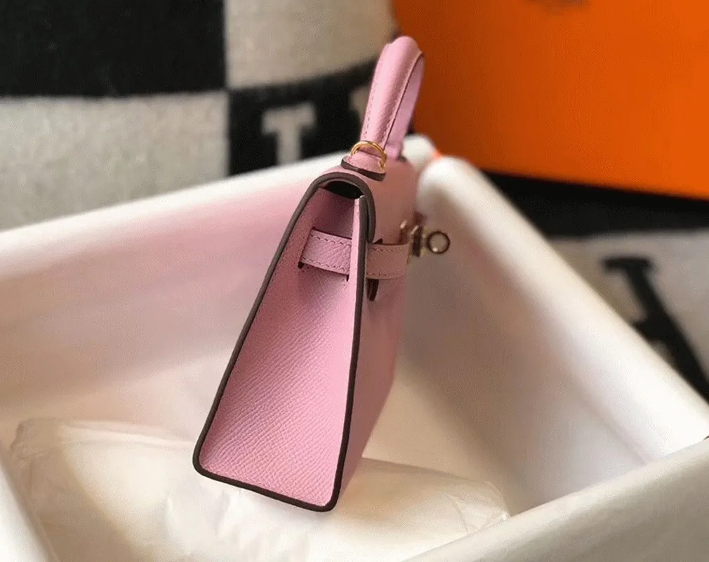 Hermes Kelly Mini II Bag Fake in Mauve Sylvestre — image 4