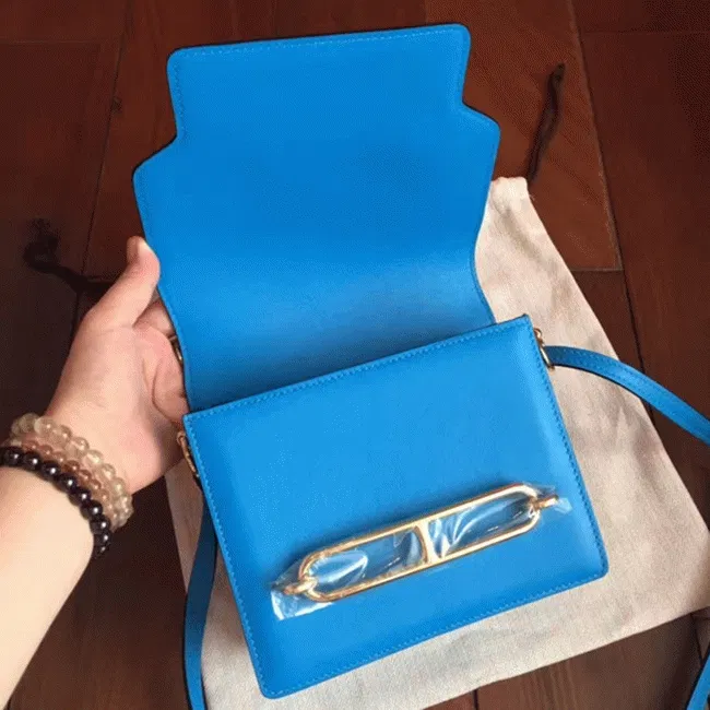 Blue hydra luxury Hermes Mini Sac Roulis handbag — image 3