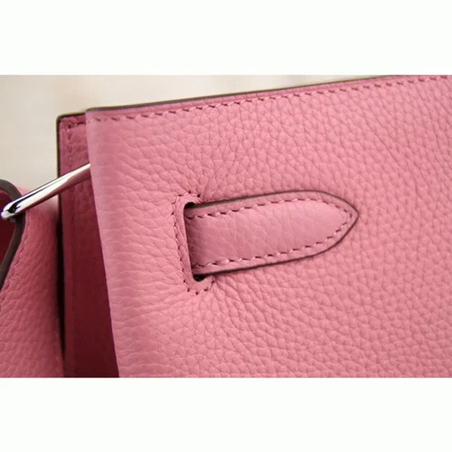 Pink Leather Hermes So Kelly 22cm Feminine Shoulder Bag — image 4
