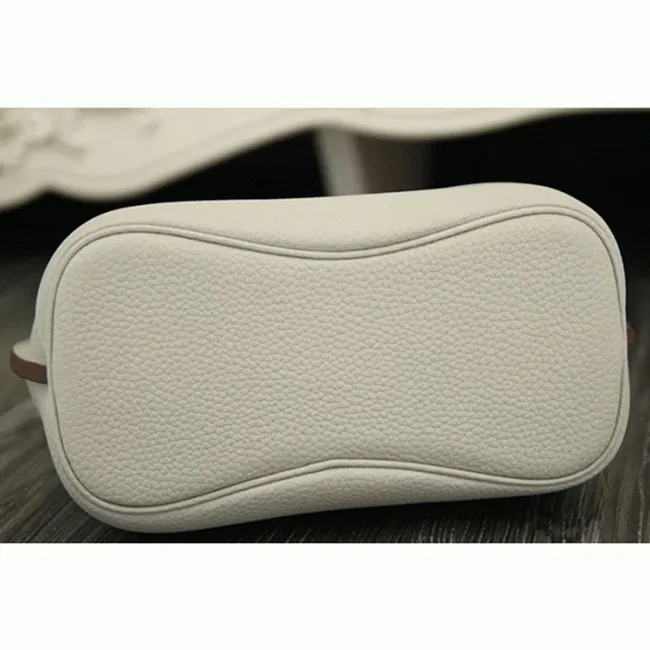 White Leather Knockoff Hermes So Kelly 22cm Clean Style Shoulder Bag — image 3