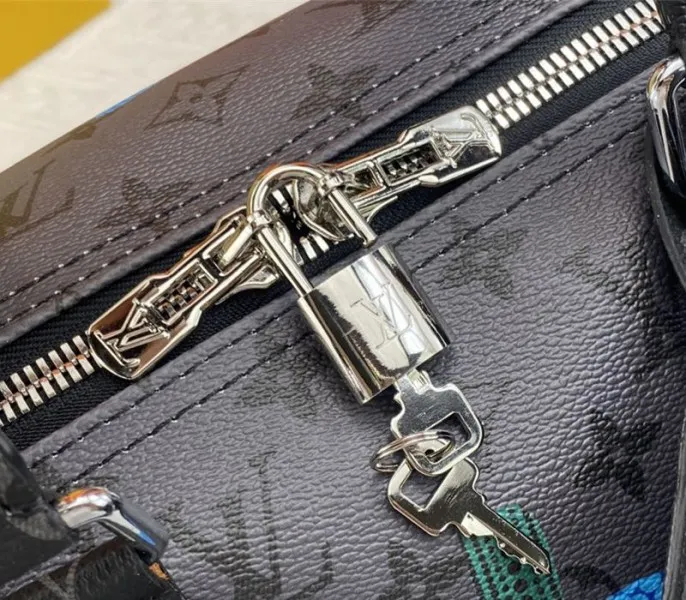 Louis Vuitton X YK Monogram Eclipse Reverse Keepall 45 Luggage In Pumpkin — image 8