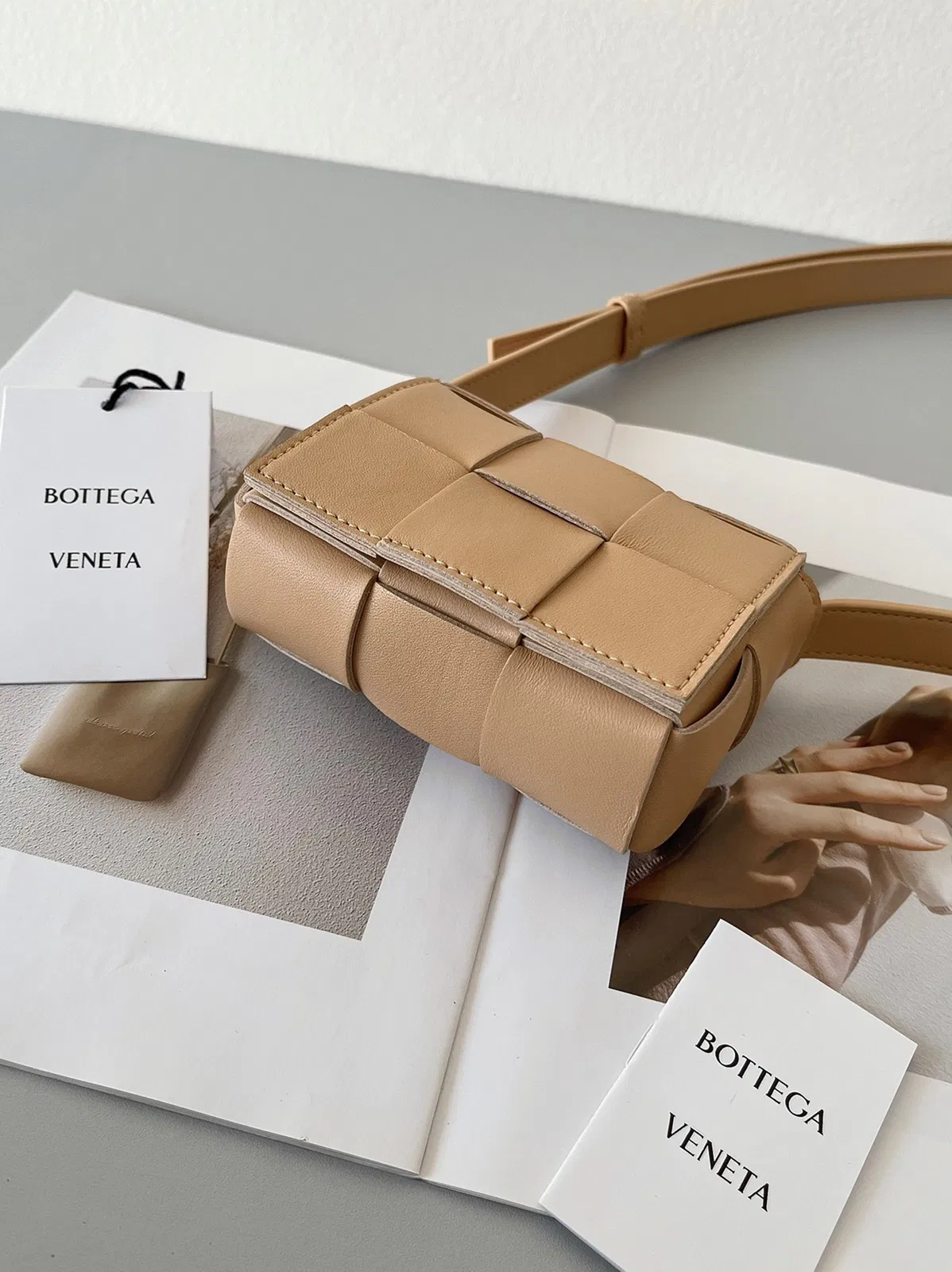Top Quality Knockoff Bottega Veneta Candy Cassette Bag In Almond — image 4