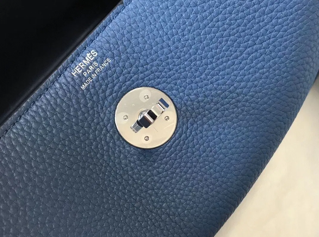 Copy Hermes Lindy 30cm bag in blue agate shade — image 4