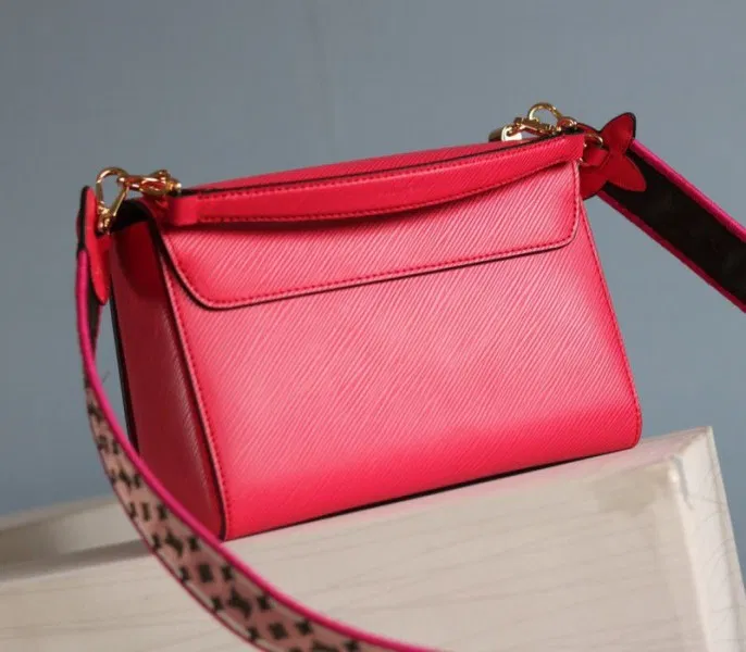 Louis Vuitton Epi Leather Twist MM Handbag In Red With Embroidered Strap — image 6