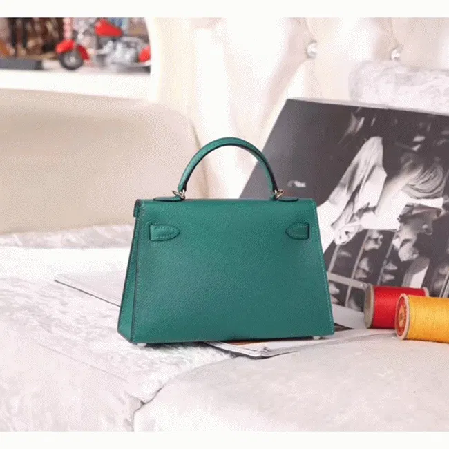 Malachite Epsom Luxury Hermes Kelly 20cm Handbag — image 2