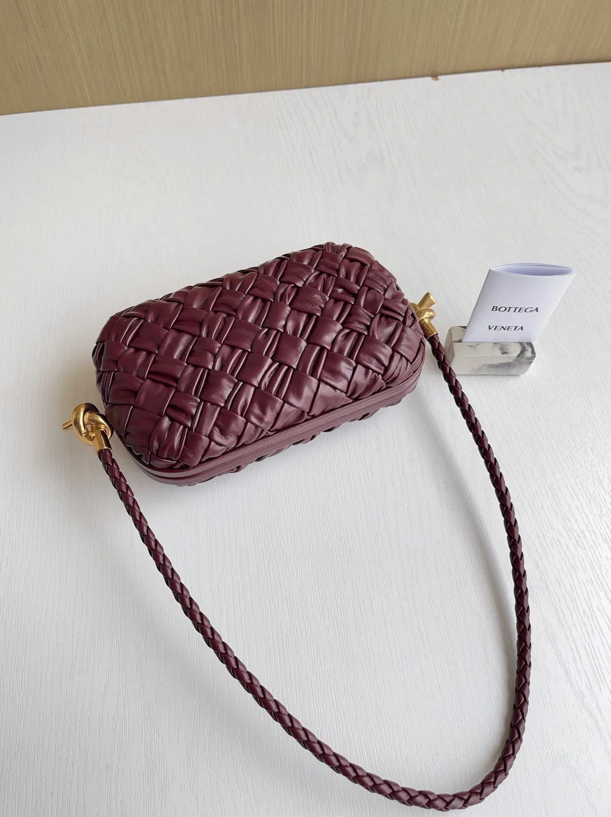 Bottega Veneta Knot Minaudiere On Strap Barolo Foulard Intreccio — image 8