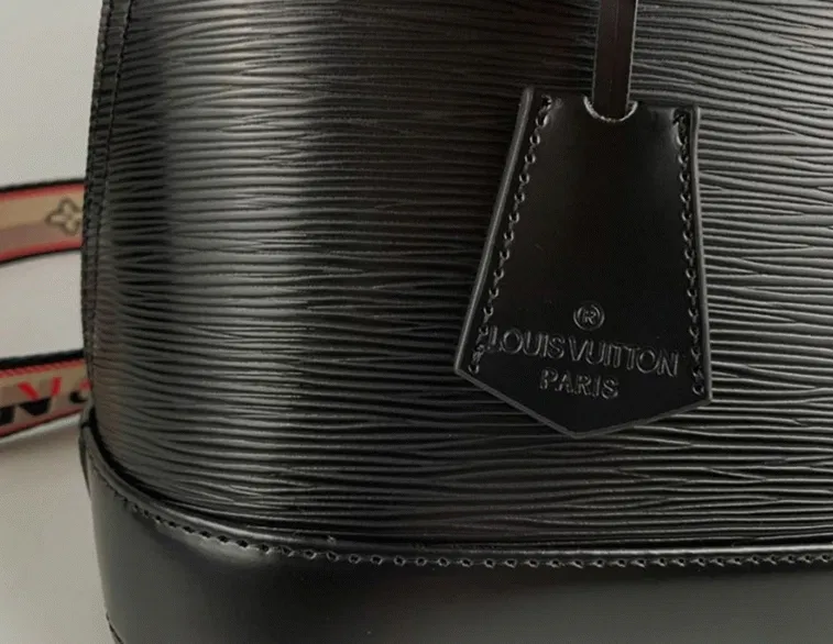Louis Vuitton Epi Leather Alma PM Jacquard Strap Handbag In Black — image 8