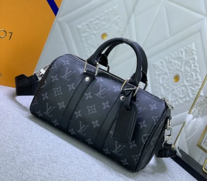 Louis Vuitton Monogram Eclipse Canvas Keepall Bandouliere 25 Travel Bag — image 2