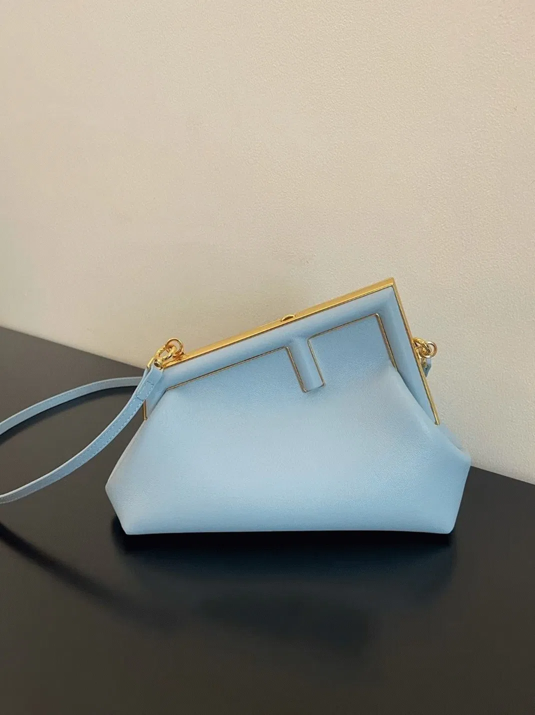 Top Quality Fendi First Medium Bag In Light Blue Nappa Leather — image 9