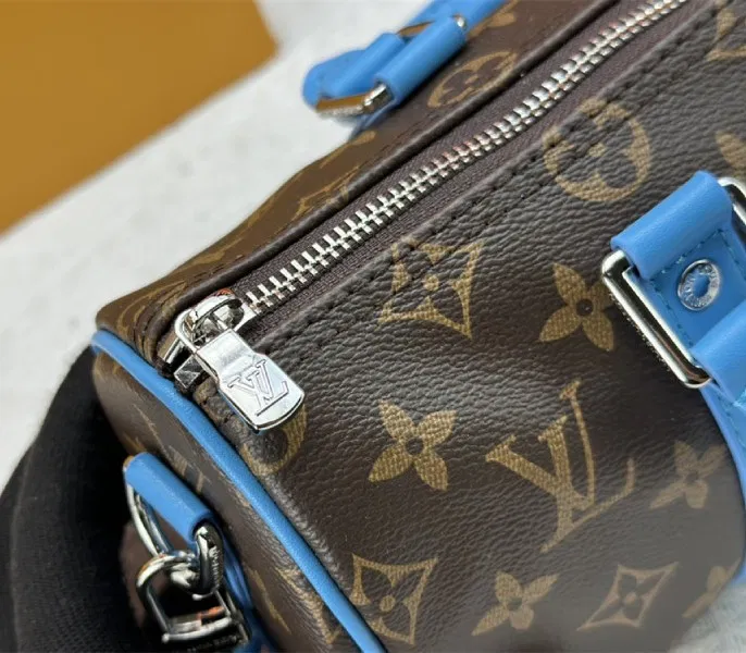 Louis Vuitton Monogram Macassar Canvas Keepall Bandouliere 25 In Gaston Blue — image 7