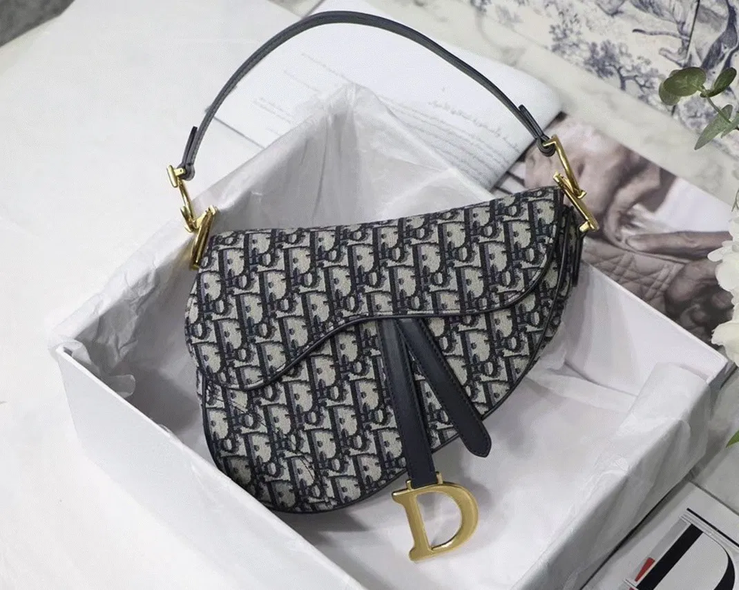 Dior Saddle Bag Knockoff in Blue Dior Oblique Jacquard — image 11