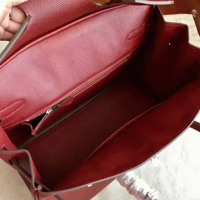 Bordeaux Hermes Birkin 35cm Designer-Inspired Bag — image 4