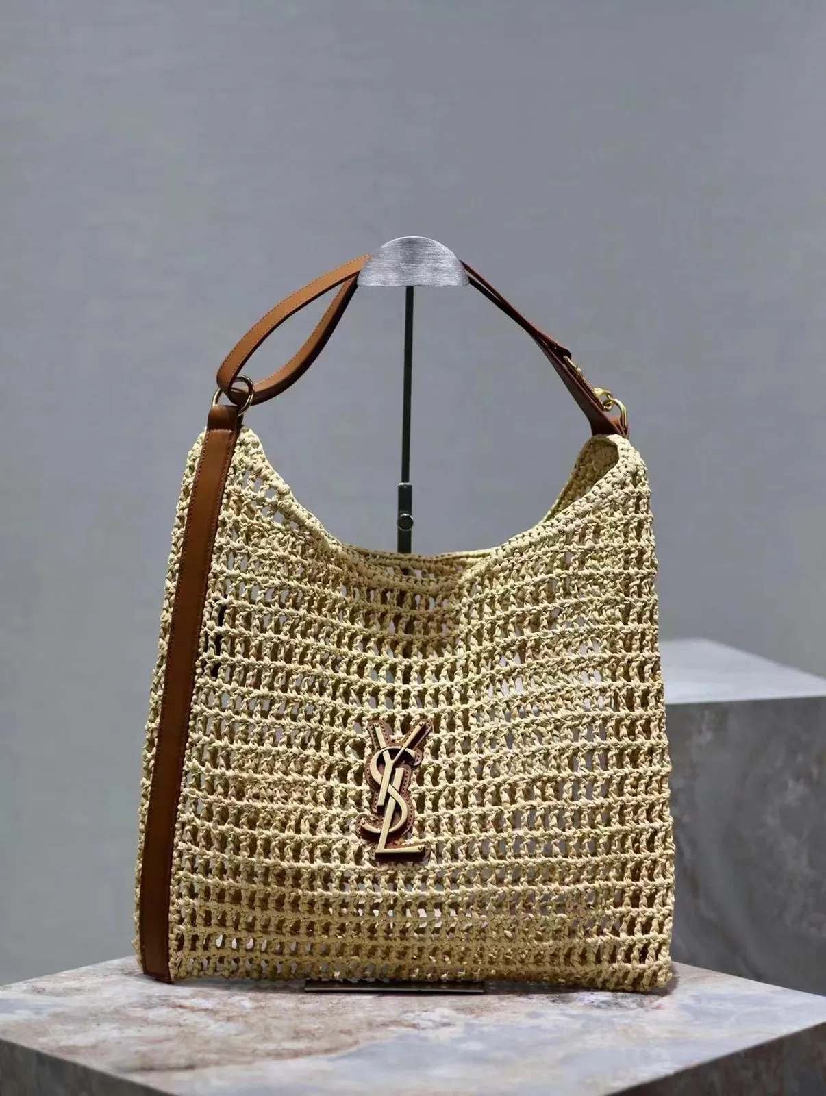 YSL fiber woven bag