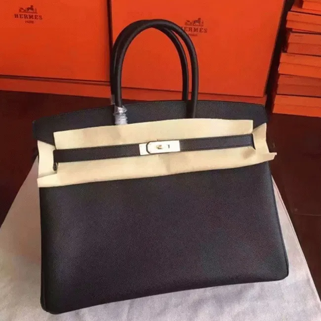 Black Hermes Birkin 35cm Signature Handbag
