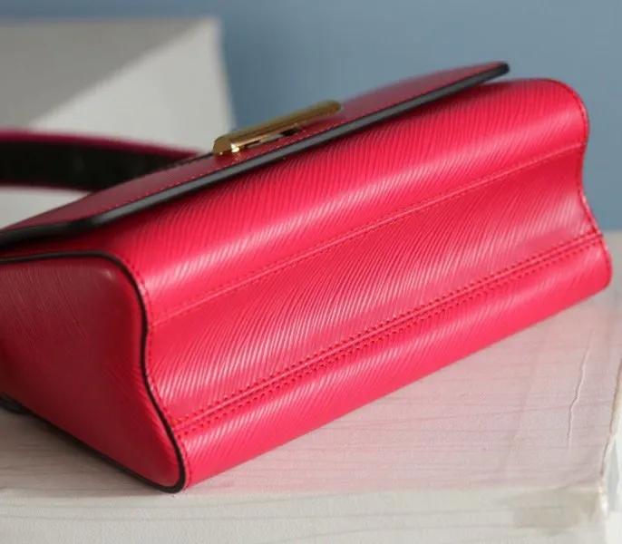 Louis Vuitton Epi Leather Twist MM Handbag In Red With Embroidered Strap — image 8