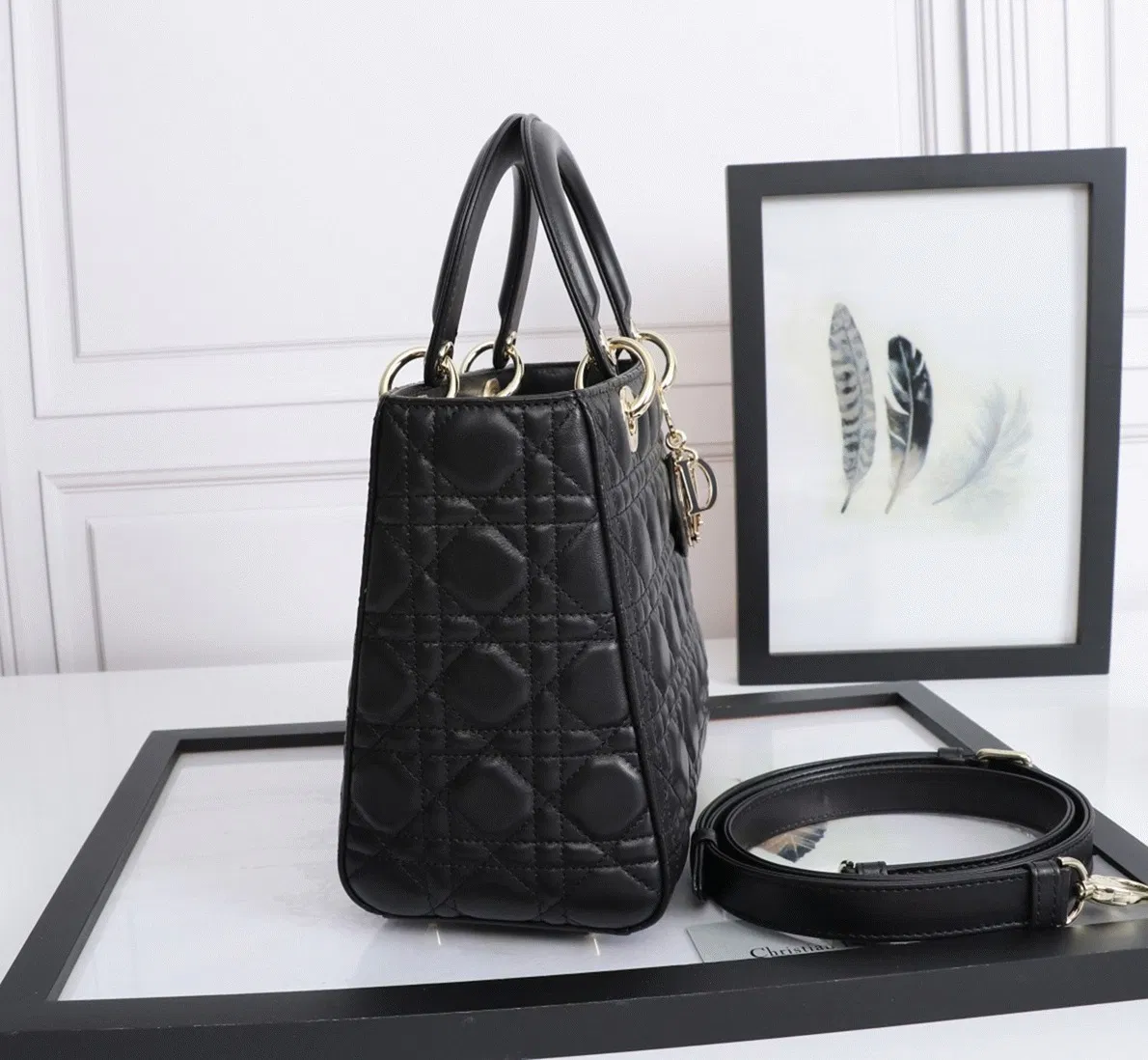 Dior Lady Dior Medium Bag in Black — image 7