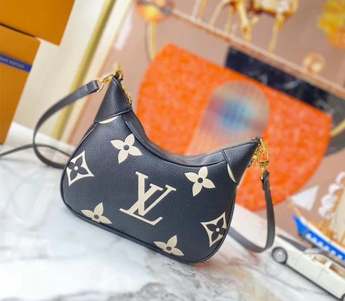 Louis Vuitton Bicolor Monogram Empreinte Leather Bagatelle Mini Hobo In Black — image 2