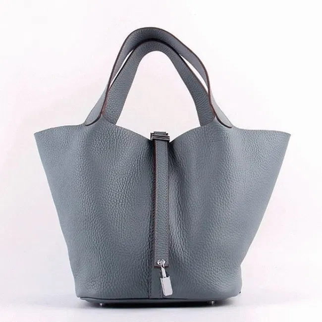 Blue lin knockoff Hermes Picotin Lock handbag