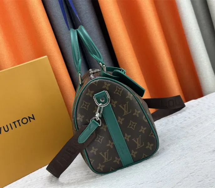 Louis Vuitton Monogram Macassar Canvas Keepall Bandouliere 35 In Borneo Green — image 4
