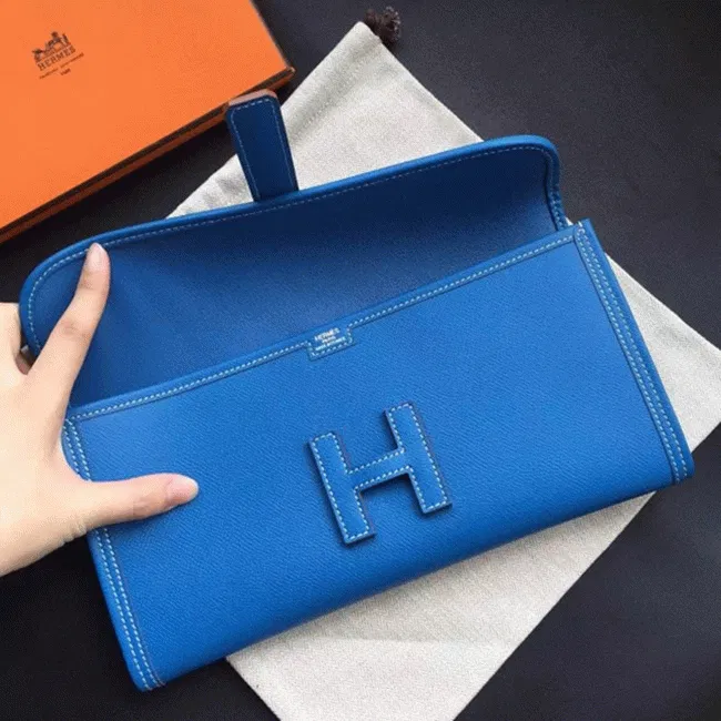 Blue Hermes Jige Elan 29 clutch bag — image 7