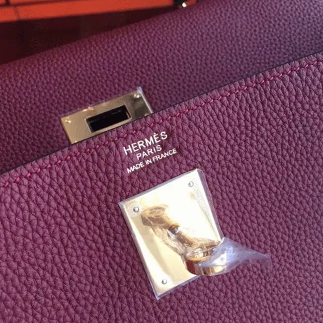 Bordeaux Clemence Hermes Kelly 35cm Rich Color Bag — image 7
