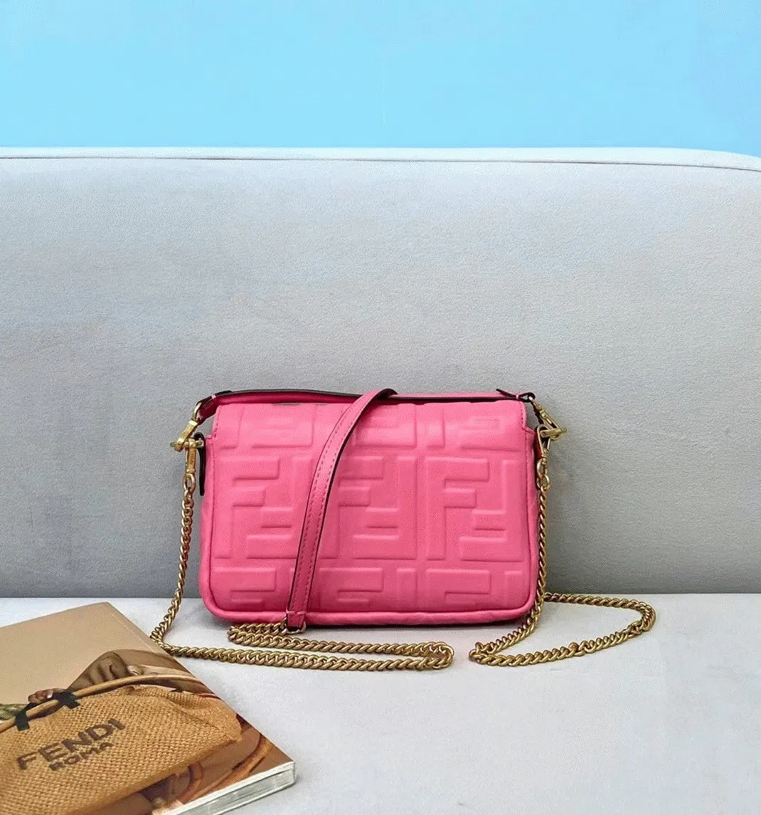 Top Quality Fendi Small Baguette Bag In Pink FF — image 6