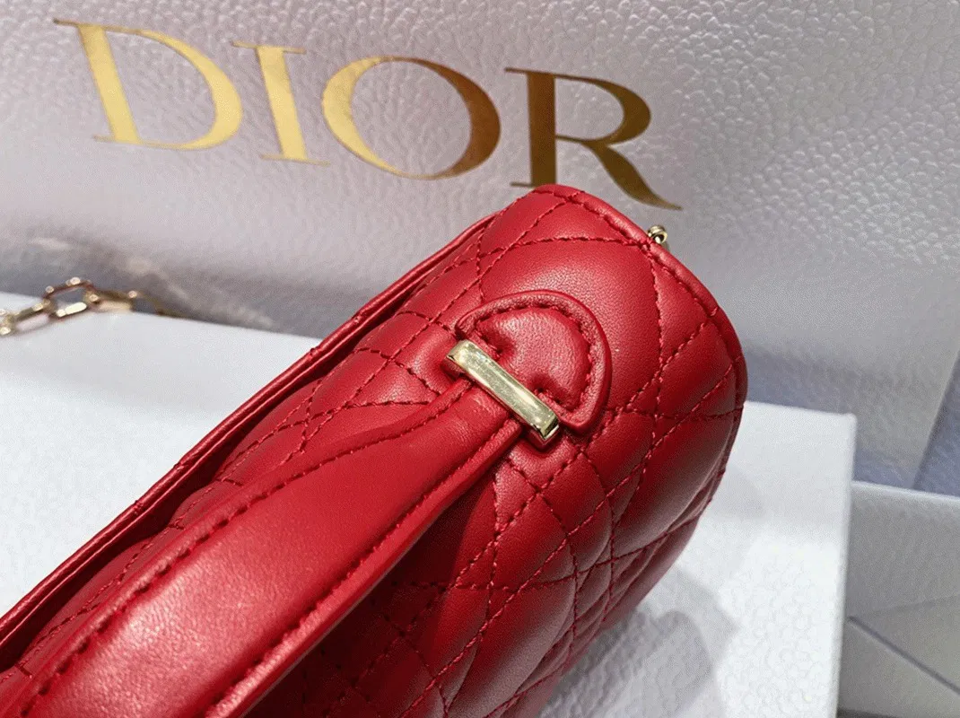 Dior Miss Dior Mini Bag Knockoff in Red Cannage Lambskin — image 5