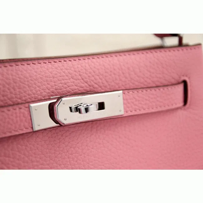 Pink Leather Hermes So Kelly 22cm Feminine Shoulder Bag — image 6