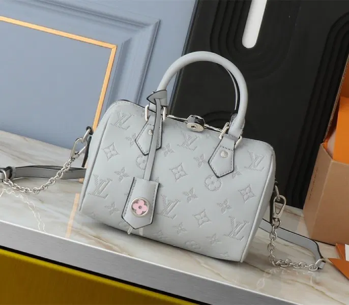 Louis Vuitton Other Leathers Speedy Bandouliere 20 Handbag In Washed Blue