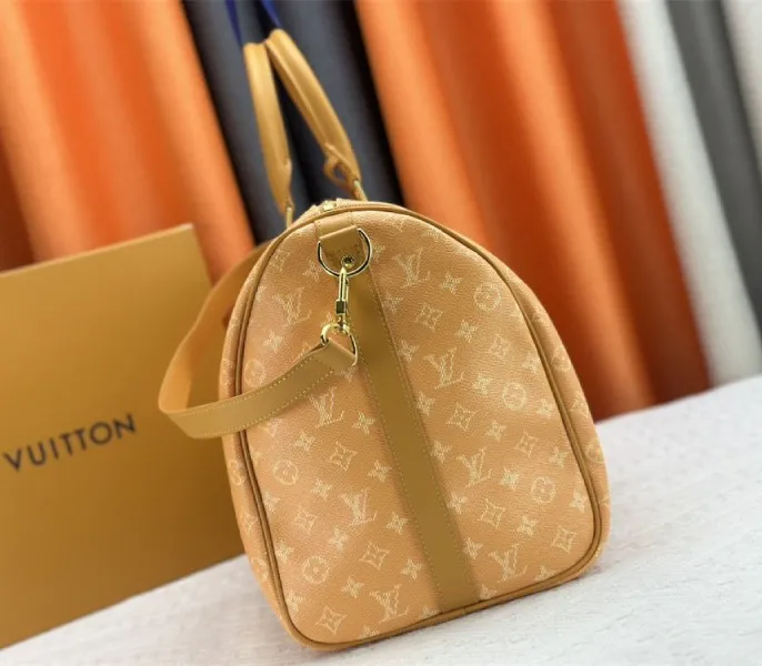 Louis Vuitton Monogram Heritage Canvas Keepall Bandouliere 50 In Yellow — image 4