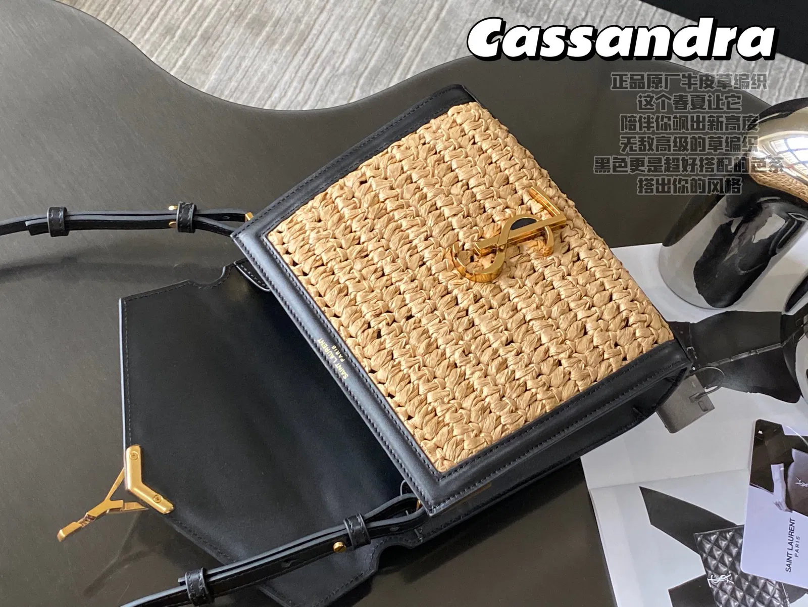 CASSANDRA MEDIUM CHAIN BAG IN CROCODILE-EMBOSSED SHINY LEATHER — image 4