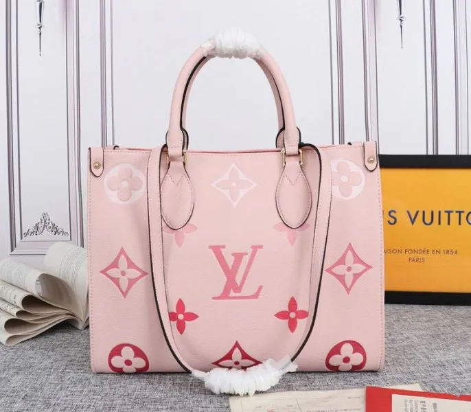 Louis Vuitton Monogram Empreinte Leather Onthego MM Bag In Pink — image 3