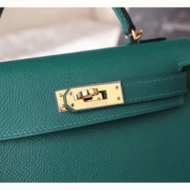 Malachite Epsom Luxury Hermes Kelly 20cm Handbag — image 3