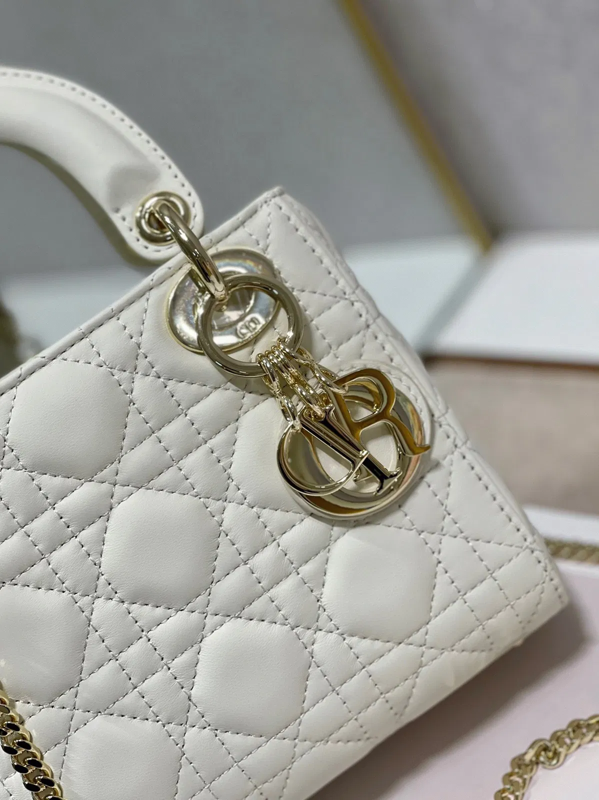 Dior Lady Dior Mini Bag in White — image 7