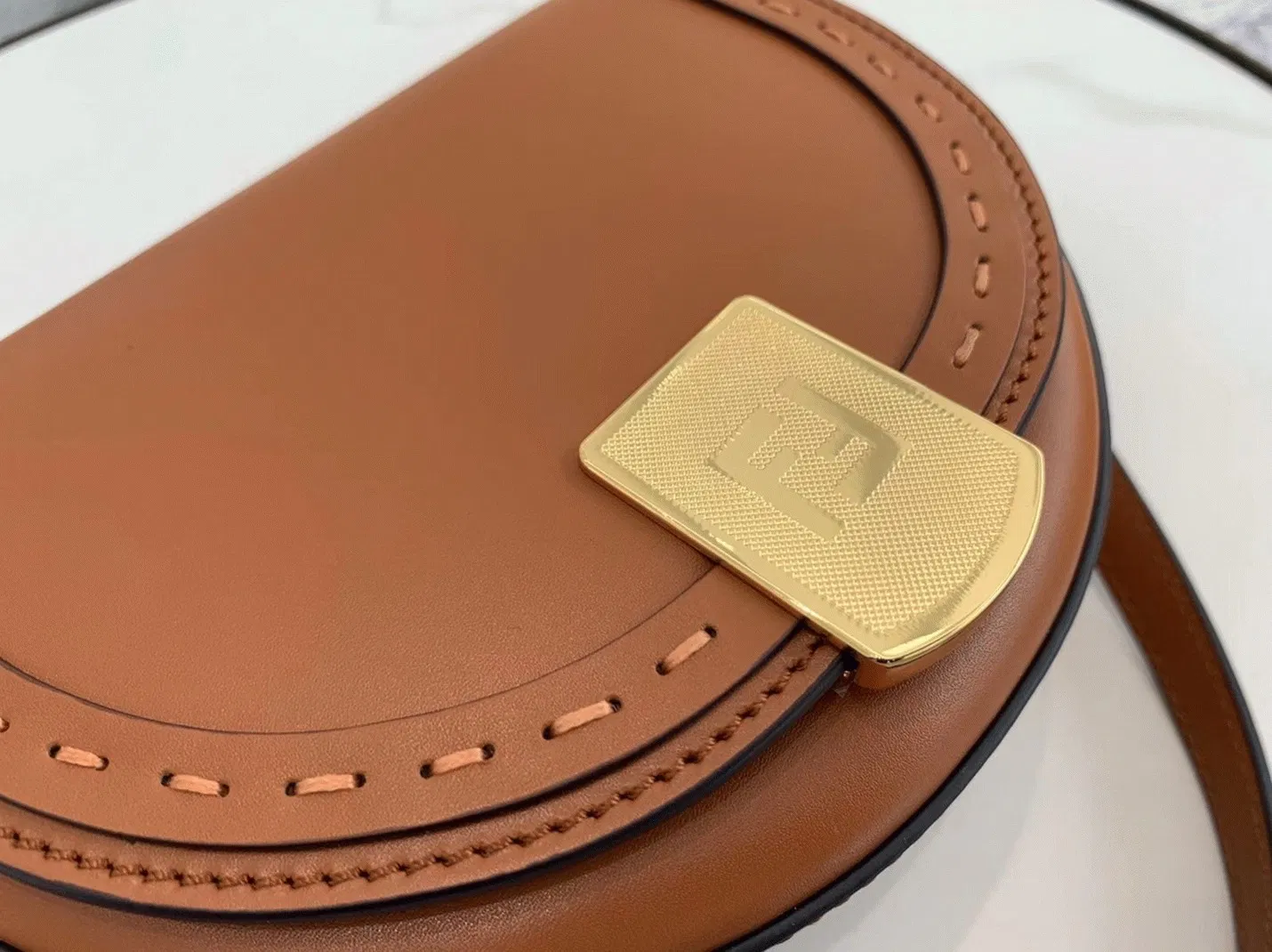 Top Quality Fendi Moonlight Saddle Bag In Brown Calfskin — image 2