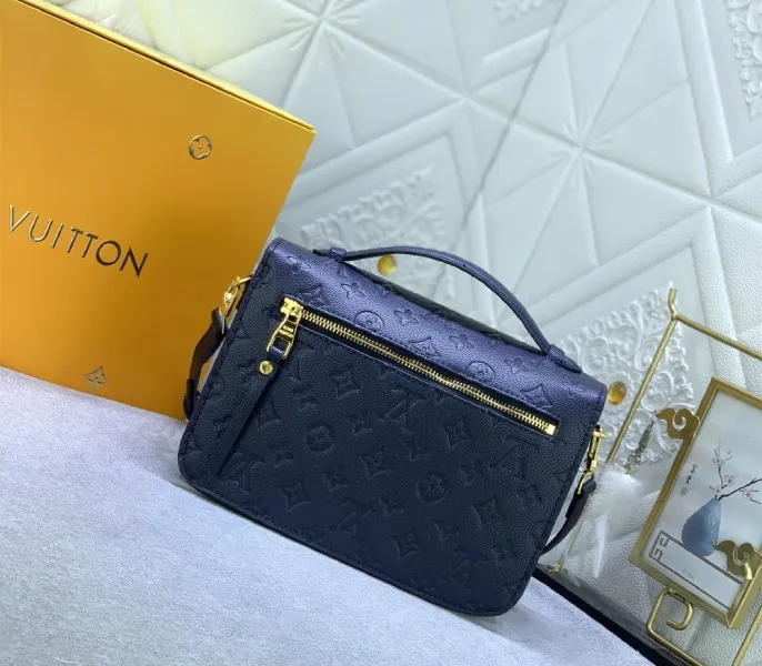 LV Monogram Empreinte Leather Metis In Navy Blue — image 3