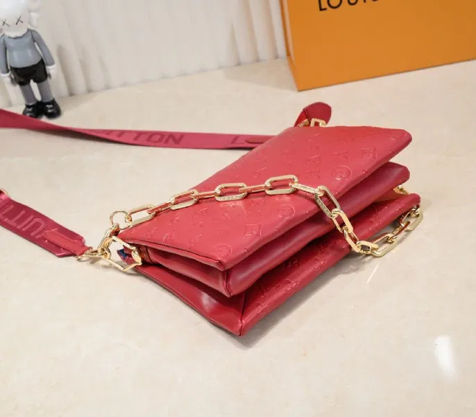 Louis Vuitton Coussin PM Bag In Red With Jacquard Strap — image 4